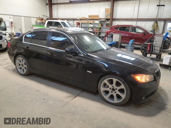 2007 BMW 3 Series 335xi with VIN WBAVD53507AV14172, listed as a Copart auction lot 78853774 with 357,401 mi miles and Salvage Title. Bid and sale history available at carsss.com. Image 4.