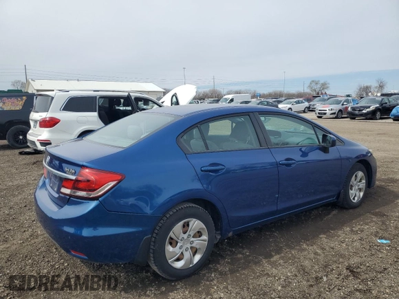 2014 Honda Civic Sedan LX with VIN 19XFB2F50EE086637, listed as a Copart auction lot 51799075 with 188,665 mi miles and Salvage Title. Bid and sale history available at carsss.com. Image 3.