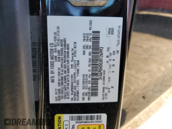 2018 Ford Fusion SE with VIN 3FA6P0HD0JR126993, listed as a Copart auction lot 53509225 with 164,478 mi miles and Clean Title. Bid and sale history available at carsss.com. Image 13.