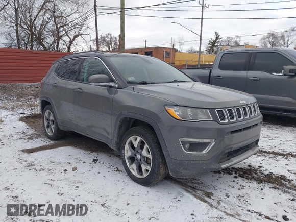 2020 Jeep Compass Limited with VIN 3C4NJDCBXLT104350, listed as a IAAI auction lot 41251659 with 151,379 mi miles. Bid and sale history available at carsss.com. Image 1.