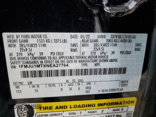 2022 Ford Expedition Platinum with VIN 1FMJU1MTXNEA27764, listed as a Copart auction lot 58815345 with 67,219 mi miles and Salvage title. Bid and sale history available at DreamBid. Image 14.