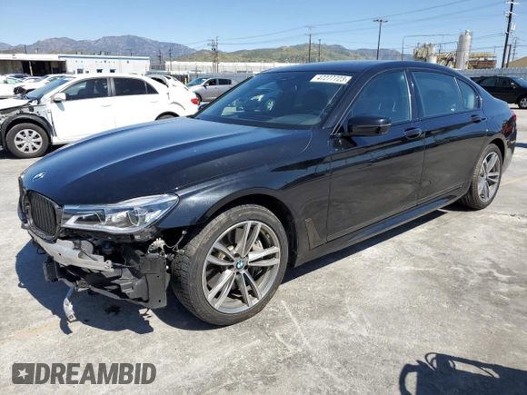 2019 BMW 7 Series 750i with VIN WBA7F0C58KGM25994, listed as a Copart auction lot 47277723 with 41,917 mi miles. Bid and sale history available at carsss.com. Image 1.