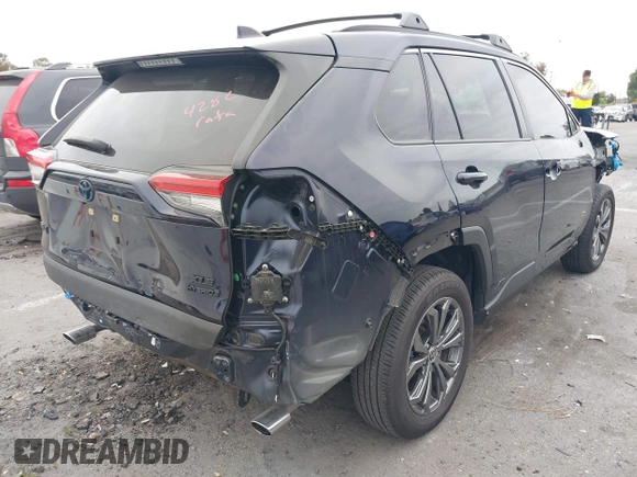 2024 Toyota RAV4 Hybrid XLE Premium with VIN JTMB6RFV5RD117173, listed as a IAAI auction lot 42013408 with 17,152 mi miles. Bid and sale history available at carsss.com. Image 4.