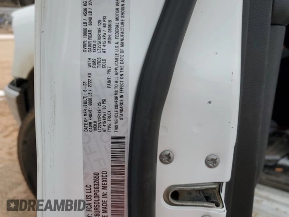 2023 Ram 2500 Big Horn with VIN 3C6UR5DL0PG632650, listed as a Copart auction lot 45402525 with Not provided miles and Salvage title. Bid and sale history available at DreamBid. Image 12.