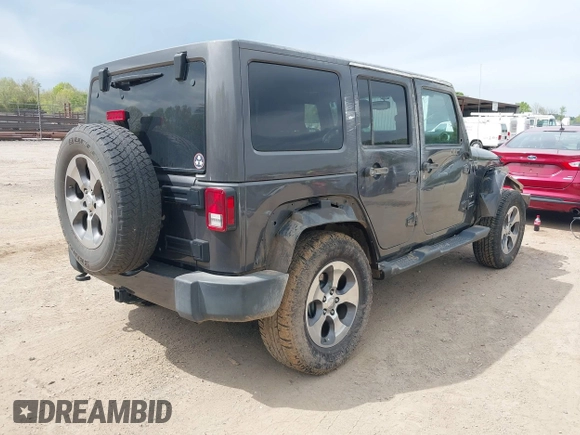 2017 Jeep Wrangler Unlimited Sahara with VIN 1C4BJWEGXHL595724, listed as a IAAI auction lot 42018264 with 95,948 mi miles. Bid and sale history available at carsss.com. Image 4.