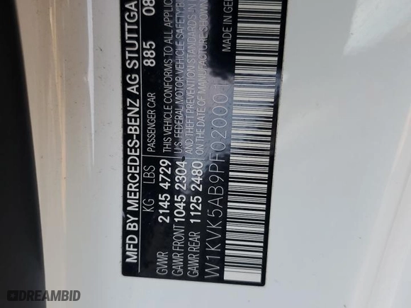2023 Mercedes-Benz SL with VIN W1KVK5AB9PF020001, listed as a Copart auction lot 83231494 with NaN miles and Salvage Title. Bid and sale history available at carsss.com. Image 12.