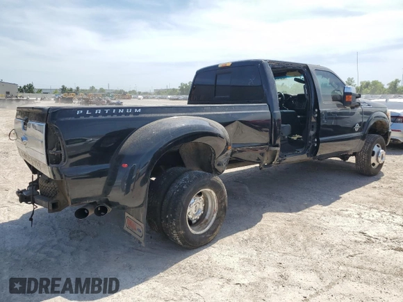 2015 Ford F-350 Lariat with VIN 1FT8W3DT1FEC78179, listed as a Copart auction lot 56387975 with 221,280 mi miles and Salvage title. Bid and sale history available at DreamBid. Image 3.