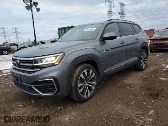 2021 Volkswagen Atlas SEL R-Line z VIN 1V2SR2CA5MC589807, wystawiony jako Copart lot #89106905 z przebiegiem 62 864 mil mil oraz Szkoda całkowita • Salvage title. Historia ofert i sprzedaży dostępna na DreamBid. Obrazek 1.