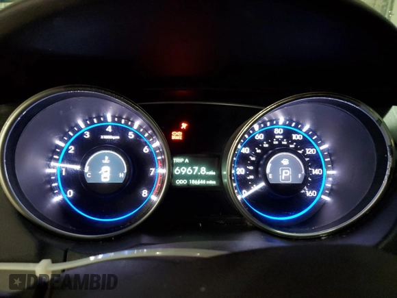 2011 Hyundai Sonata Limited with VIN 5NPEC4AC5BH288276, listed as a Copart auction lot 49893855 with 186,646 mi miles and Salvage Title. Bid and sale history available at DreamBid. Image 9.