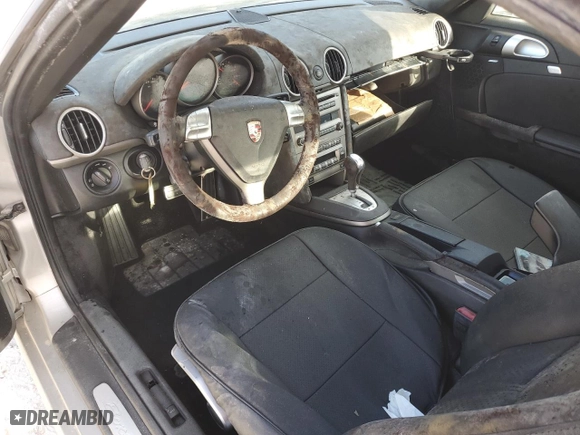 2007 Porsche Boxster with VIN WP0CA29867U711901, listed as a Copart auction lot 77470004 with 0 mi miles and Salvage Title. Bid and sale history available at carsss.com. Image 8.