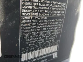 2020 Land Rover Range Rover Sport HSE with VIN SALWR2SU0LA899509, listed as a Copart auction lot 53535285 with 91,280 mi miles and Salvage title. Bid and sale history available at DreamBid. Image 15.