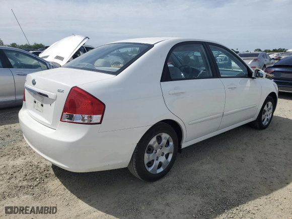 2008 Kia Spectra EX with VIN KNAFE122685582603, listed as a Copart auction lot 51949635 with 91,949 mi miles and Salvage Title. Bid and sale history available at carsss.com. Image 3.