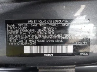2007 Volvo XC90 I6 with VIN YV4CY982671409105, listed as a IAAI auction lot 41956645 with 281,216 mi miles. Bid and sale history available at carsss.com. Image 9.