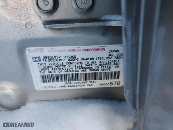2003 Mitsubishi Lancer ES with VIN JA3AJ26E03U013617, listed as a Copart auction lot 41464555 with 0 mi miles and Salvage Title. Bid and sale history available at carsss.com. Image 12.
