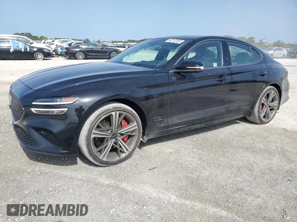 2025 Genesis G70 2.5T z VIN KMTG34SC7SU143836, wystawiony jako Copart lot #60212205 z przebiegiem 1 581 mil mil oraz Nie do naprawy • Non repairable. Historia ofert i sprzedaży dostępna na DreamBid. Obrazek 1.