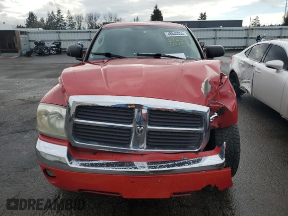2005 Dodge Dakota Laramie with VIN 1D7HW58N65S227595, listed as a Copart auction lot 45540055 with 155,717 mi miles and Salvage Title. Bid and sale history available at DreamBid. Image 5.