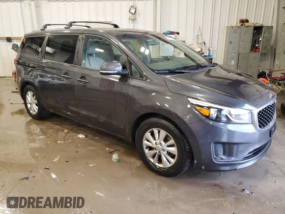 2016 Kia Sedona LX with VIN KNDMB5C17G6165581, listed as a Copart auction lot 53737215 with 160,030 mi miles and Non Repairable. Bid and sale history available at carsss.com. Image 4.