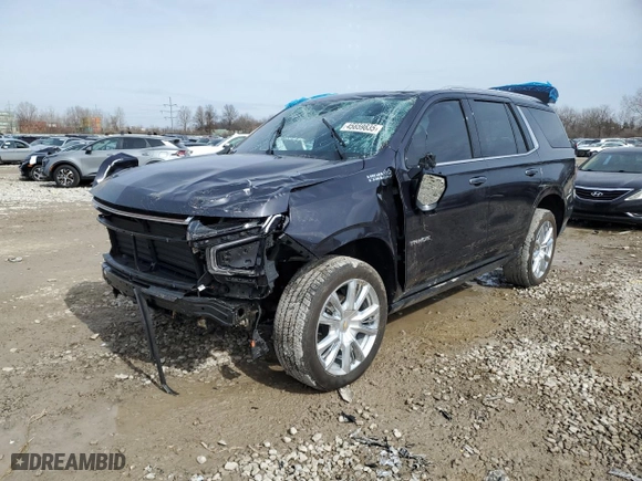 2023 Chevrolet Tahoe High Country with VIN 1GNSKTKTXPR163425, listed as a Copart auction lot 45859835 with 26,672 mi miles and Salvage Title. Bid and sale history available at carsss.com. Image 1.