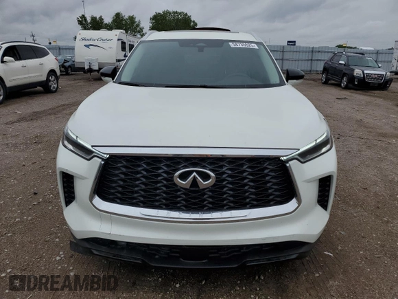2023 Infiniti QX60 Luxe z VIN 5N1DL1FR8PC371108, wystawiony jako Copart lot #58735525 z przebiegiem 10 732 mil mil oraz Czysty tytuł • Clean title. Historia ofert i sprzedaży dostępna na DreamBid. Obrazek 5.