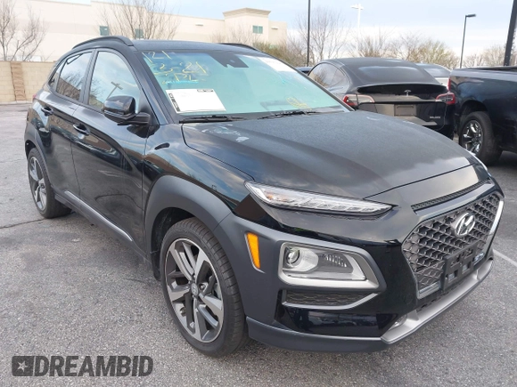 2021 Hyundai Kona Limited with VIN KM8K33A5XMU677871, listed as a IAAI auction lot 41593228 with 28,197 mi miles. Bid and sale history available at carsss.com. Image 1.