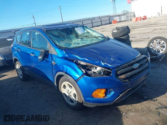 2017 Ford Escape S with VIN 1FMCU0F70HUE01165, listed as a IAAI auction lot 41857374 with 56,973 mi miles. Bid and sale history available at carsss.com. Image 1.