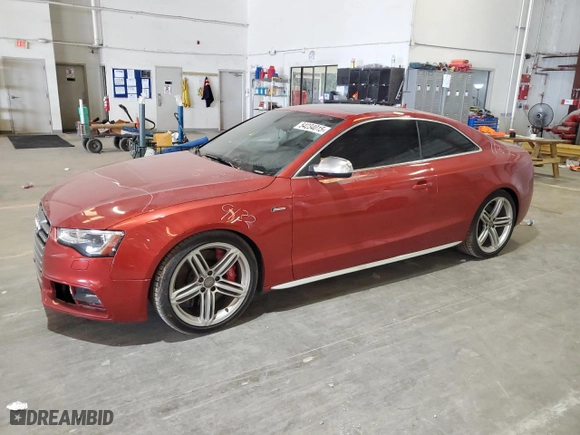 2013 Audi S5 Premium Plus with VIN WAUGGAFR2DA017479, listed as a Copart auction lot 54234015 with 137,237 mi miles and Salvage Title. Bid and sale history available at carsss.com. Image 1.