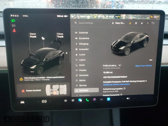 2024 Tesla Model Y с VIN 7SAYGDED9RF195941, выставлен на аукционе Copart как лот 58372205 с пробегом 12 289 миль миль и Списание • Salvage title. История ставок и продаж доступна на DreamBid. Изображение 9.