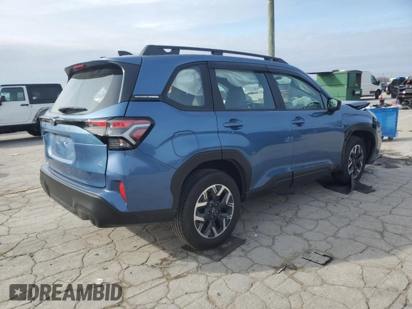 2025 Subaru Forester z VIN JF2SLDACXSH497631, wystawiony jako Copart lot #45651565 z przebiegiem 653 mil mil oraz Szkoda całkowita • Salvage title. Historia ofert i sprzedaży dostępna na DreamBid. Obrazek 3.