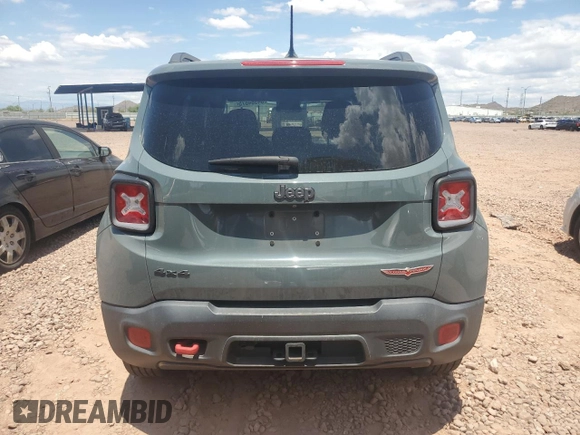 2016 Jeep Renegade Trailhawk with VIN ZACCJBCT6GPD25378, listed as a Copart auction lot 64984875 with 96,325 mi miles and Salvage title. Bid and sale history available at DreamBid. Image 6.