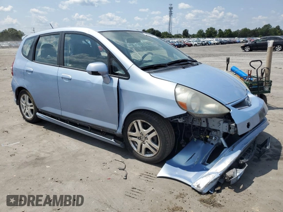 2008 Honda Fit Sport with VIN JHMGD38618S037263, listed as a Copart auction lot 66802634 with 42,487 mi miles and Salvage Title. Bid and sale history available at carsss.com. Image 4.