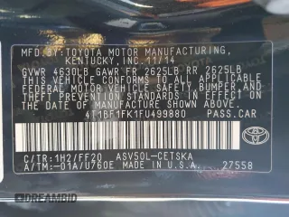 2015 Toyota Camry XLE with VIN 4T1BF1FK1FU499880, listed as a Copart auction lot 47178495 with 110,703 mi miles and Salvage Title. Bid and sale history available at DreamBid. Image 12.