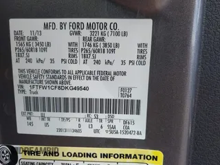 2013 Ford F-150 XL with VIN 1FTFW1CF8DKG49540, listed as a IAAI auction lot 42386031 with 151,073 mi miles and . Bid and sale history available at DreamBid. Image 9.