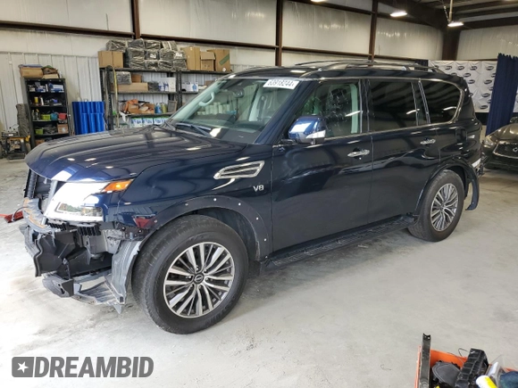 2022 Nissan Armada SL with VIN JN8AY2BCXN9160247, listed as a Copart auction lot 63918244 with 50,625 mi miles and Salvage Title. Bid and sale history available at carsss.com. Image 1.