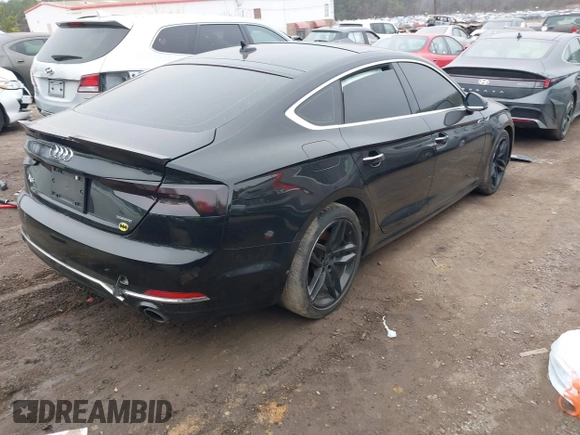 2019 Audi A5 Sportback Premium with VIN WAUANCF50KA054404, listed as a IAAI auction lot 41497979 with 90,736 mi miles. Bid and sale history available at carsss.com. Image 4.