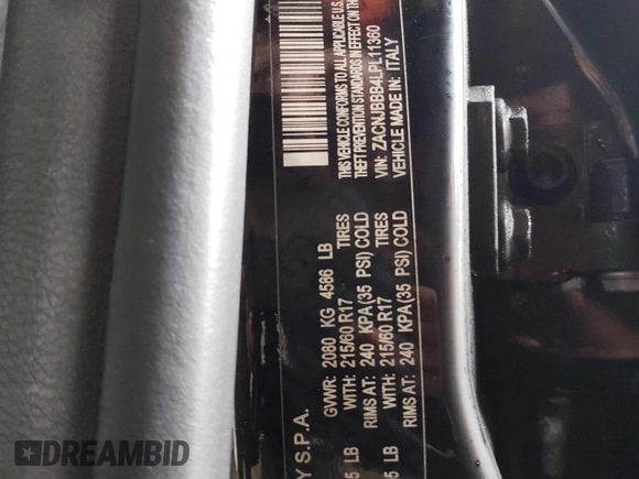 2020 Jeep Renegade Latitude with VIN ZACNJBBB4LPL11360, listed as a Copart auction lot 45865725 with 16,656 mi miles and Salvage title. Bid and sale history available at DreamBid. Image 14.