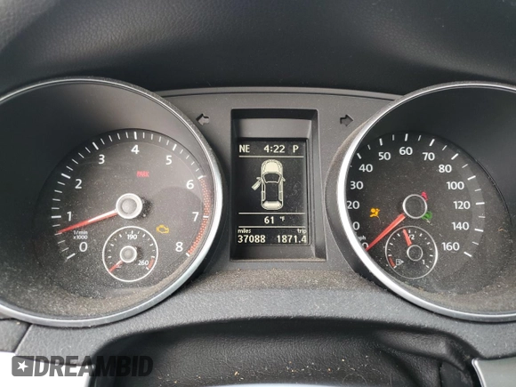 2012 Volkswagen Golf w/Conv with VIN WVWDB7AJ2CW320756, listed as a Copart auction lot 54572005 with 37,088 mi miles and Salvage title. Bid and sale history available at DreamBid. Image 9.
