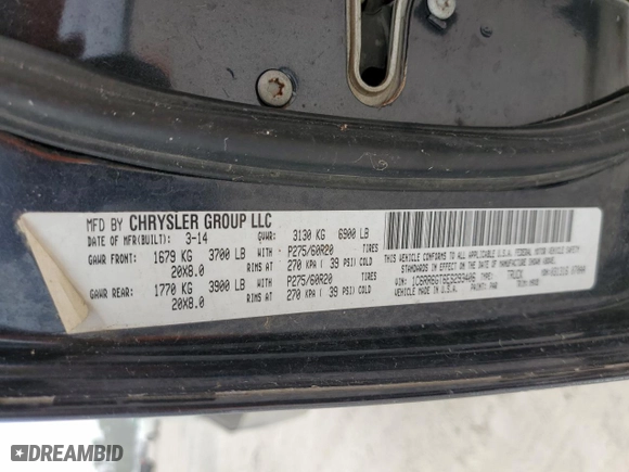 2014 Ram 1500 SLT with VIN 1C6RR6GT6ES293406, listed as a Copart auction lot 49267795 with 154,358 mi miles and Clean Title. Bid and sale history available at carsss.com. Image 12.
