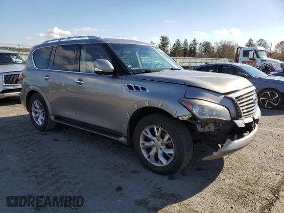 2012 Infiniti QX56 7-passenger with VIN JN8AZ2NE4C9020833, listed as a Copart auction lot 80353974 with 201,872 mi miles and Salvage Title. Bid and sale history available at carsss.com. Image 4.
