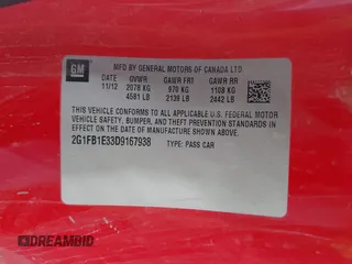 2013 Chevrolet Camaro LT z VIN 2G1FB1E33D9167938, wystawiony jako IAAI lot #41511506 z przebiegiem 204 269 mil mil oraz . Historia ofert i sprzedaży dostępna na DreamBid. Obrazek 9.