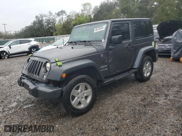 2018 Jeep Wrangler Sport S with VIN 1C4GJWAG9JL929663, listed as a Copart auction lot 46478555 with 159,270 mi miles and Salvage title. Bid and sale history available at DreamBid. Image 1.