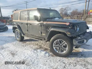 2020 Jeep Wrangler Unlimited Sahara with VIN 1C4HJXEN6LW113725, listed as a IAAI auction lot 41399766 with 87,583 mi miles. Bid and sale history available at carsss.com. Image 1.