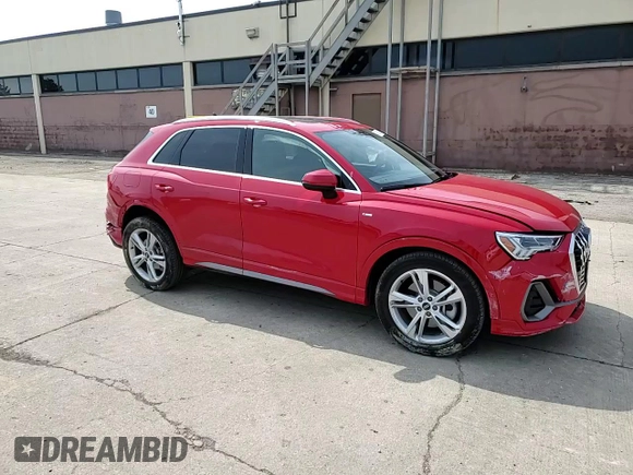 2023 Audi Q3 S line Premium Plus with VIN WA1EECF35P1040308, listed as a Copart auction lot 60119435 with 12,244 mi miles and Salvage title. Bid and sale history available at DreamBid. Image 14.