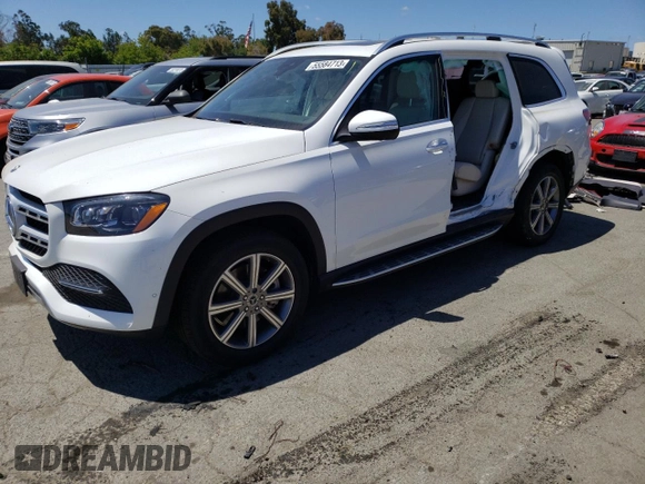 2020 Mercedes-Benz GLS with VIN 4JGFF5KE4LA261303, listed as a Copart auction lot 55584713 with 0 mi miles. Bid and sale history available at carsss.com. Image 1.