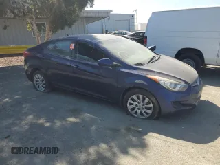 2013 Hyundai Elantra Limited with VIN 5NPDH4AE9DH160415, listed as a Copart auction lot 54180605 with 52,557 mi miles and Salvage Title. Bid and sale history available at DreamBid. Image 4.