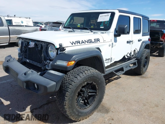2020 Jeep Wrangler Unlimited Sport with VIN 1C4HJXDG0LW174393, listed as a IAAI auction lot 41575040 with 68,418 mi miles and . Bid and sale history available at DreamBid. Image 21.