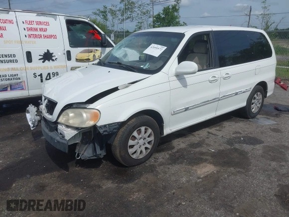 2005 Kia Sedona LX with VIN KNDUP132056702484, listed as a IAAI auction lot 42099572 with 195,528 mi miles and . Bid and sale history available at DreamBid. Image 17.