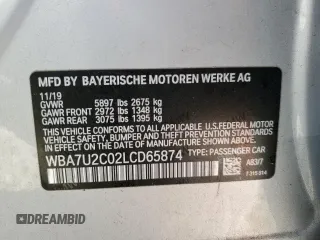 2020 BMW 7 Series 750i xDrive with VIN WBA7U2C02LCD65874, listed as a Copart auction lot 75076944 with 64,439 mi miles and Salvage Title. Bid and sale history available at carsss.com. Image 14.