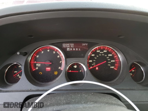 2008 GMC Acadia SLE1 with VIN 1GKEV13768J305714, listed as a Copart auction lot 43161405 with 75,704 mi miles and Salvage Title. Bid and sale history available at carsss.com. Image 9.