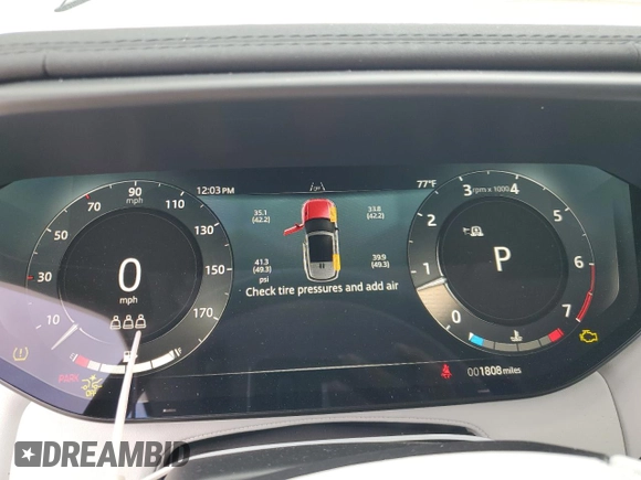 2024 Land Rover Range Rover Sport Dynamic SE with VIN SAL1L9FU3RA414870, listed as a Copart auction lot 43243595 with 1,808 mi miles and Salvage Title. Bid and sale history available at DreamBid. Image 9.