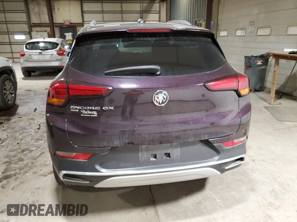 2021 Buick Encore GX Essence with VIN KL4MMGSL5MB150213, listed as a Copart auction lot 51256435 with 38,465 mi miles and Salvage title. Bid and sale history available at DreamBid. Image 6.
